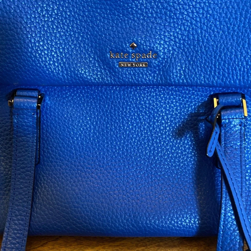 Authentic Kate Spade cobalt blue leather handbag. - Picture 5 of 6